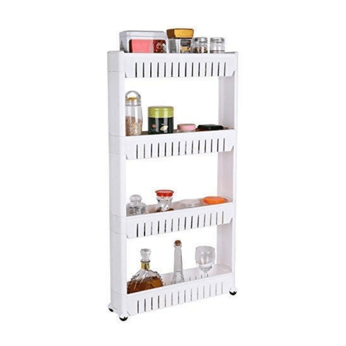 Carrito Organizador con Ruedas y 4 Estantes
